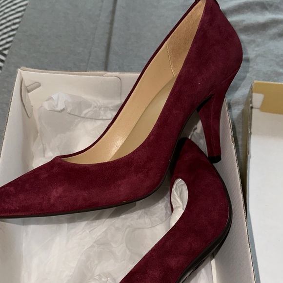 Michael Kors Deep Red Suede Heels - Picture 1 of 4